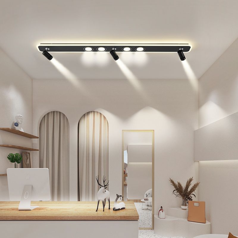 Plafonnier LED sur Rail en forme d'ellipse, montage encastré en fer, Style moderne et Simple, pour allée de salon