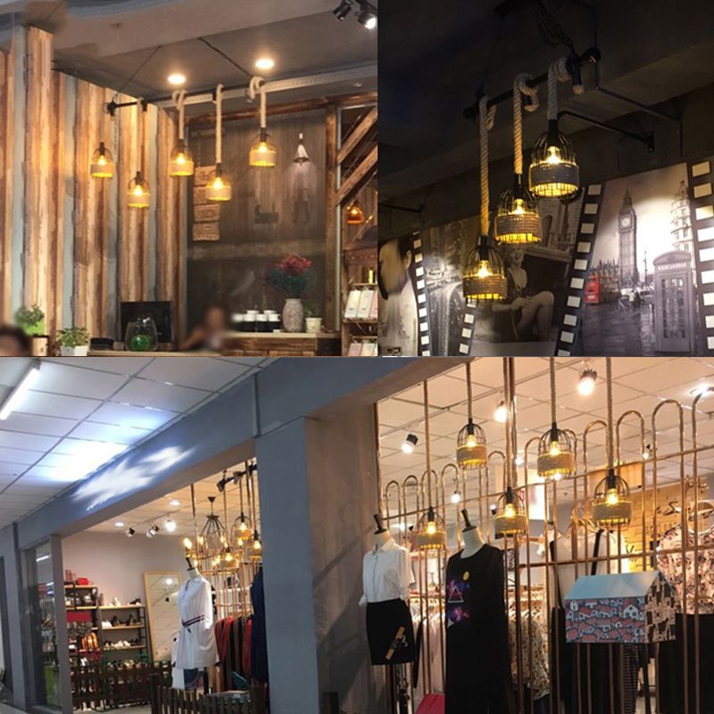 Industrial Style Cage Island Pendants Metal Pendant Lights for Dining Room