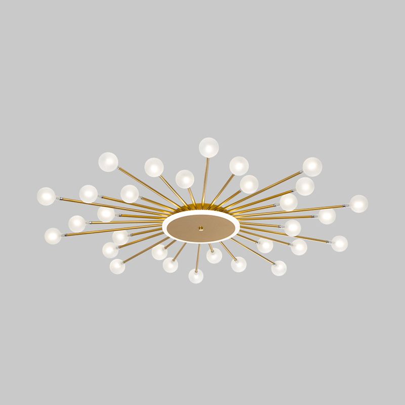 Radial Bedroom Flush Mount Fixture Metal LED Minimalistic Close to Ceiling Light