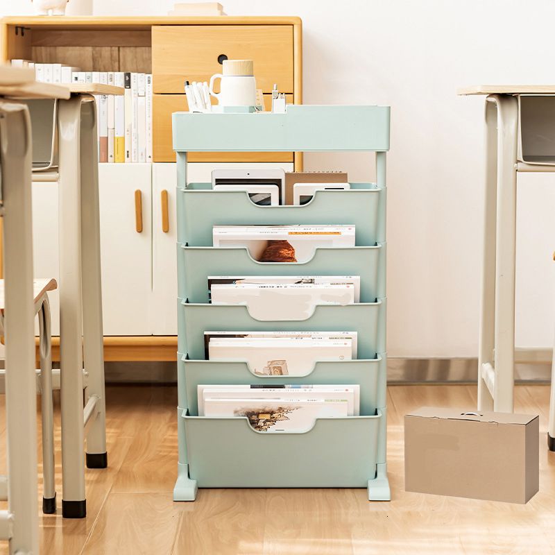 Contemporary Plastic/Acrylic Book Shelf Closed Back Bookcase