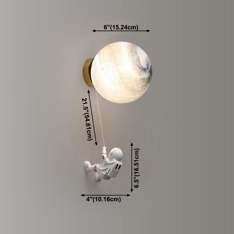 Modern Style Globe Wall Mounted Light Fixture Glass 1 Light Wall Lighting Fixtures