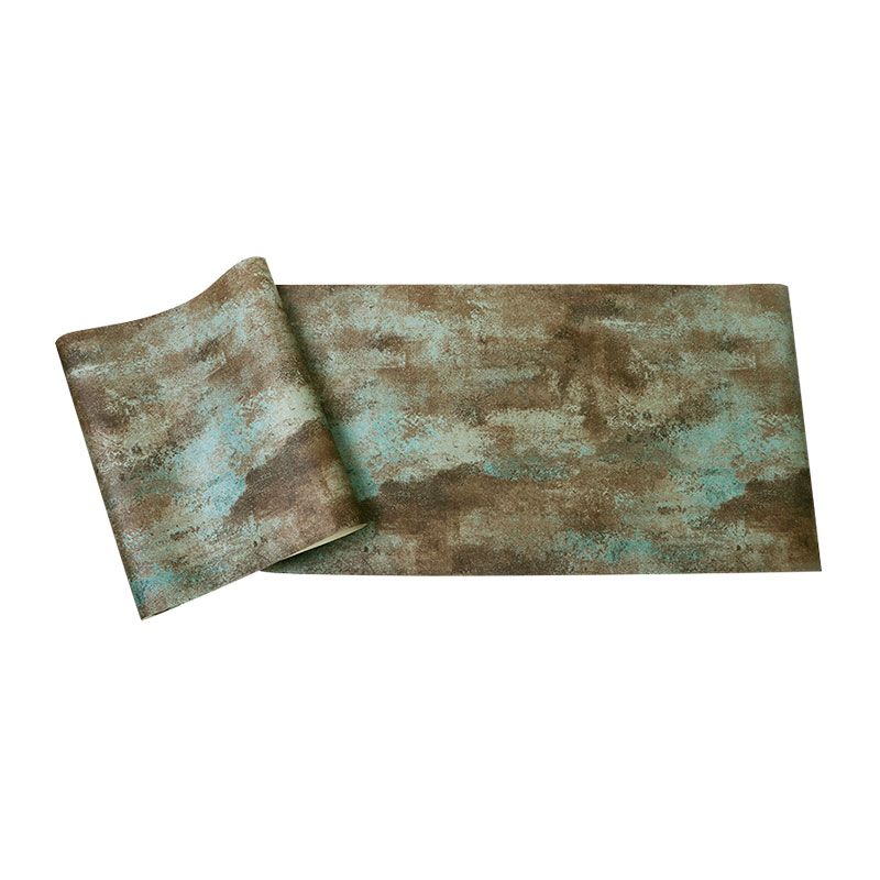 Vinyl Wall Decor Non-Pasted Cement Wallpaper Roll in Pastel Green for Accent Wall