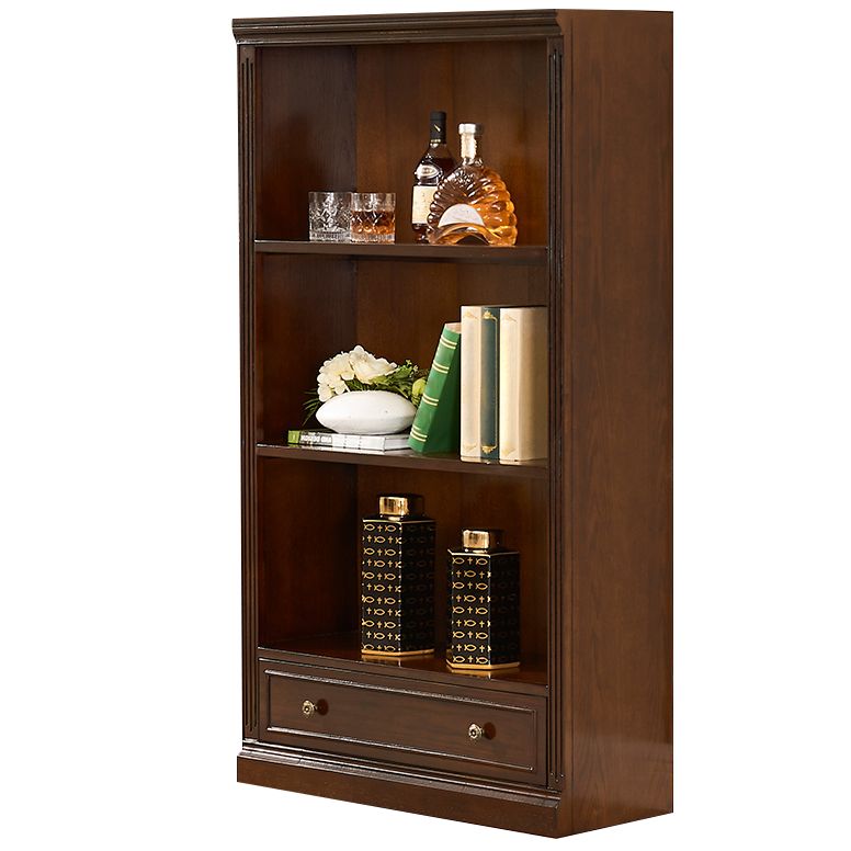 Wooden Closed Back Standard Bookcase Contemporary Style Bookshelf for Home Office