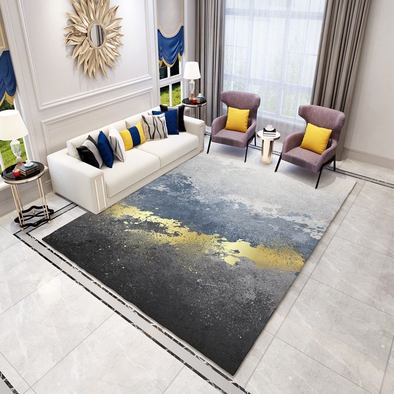 Creative Abstract Art Rug Polyester Indoor Rug Stain Resistant Carpet for Home Decoration