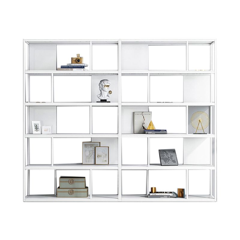 Modern Steel Bookcase Rectangular Shelves 71"H X 12" W Bookshelf for Office