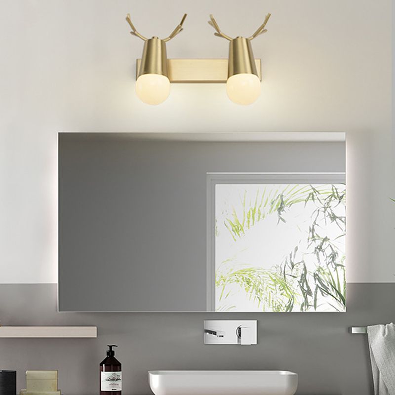 Metal Wall Lighting Modern Style Sconce Lamp in Gold for Bathroom