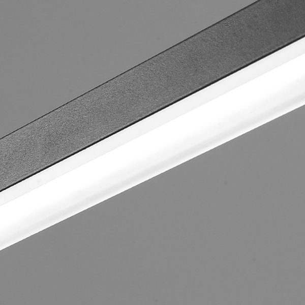 Estilo moderno de forma lineal isla luz de metal 1 idea de iluminación de la isla ligera en negro