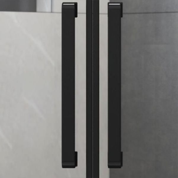 Black Double Sliding Shower Bath Door Framed Clear Shower Doors