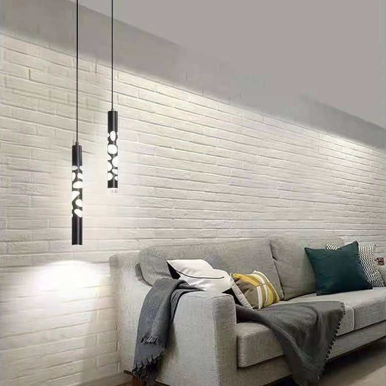 Sospensione cilindrica Sospensione Lampada Acrilico Modernista a LED in nero