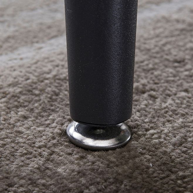 Modern Sintered Stone White Dining Set with Rectangle Table and Black Legs Dining Set