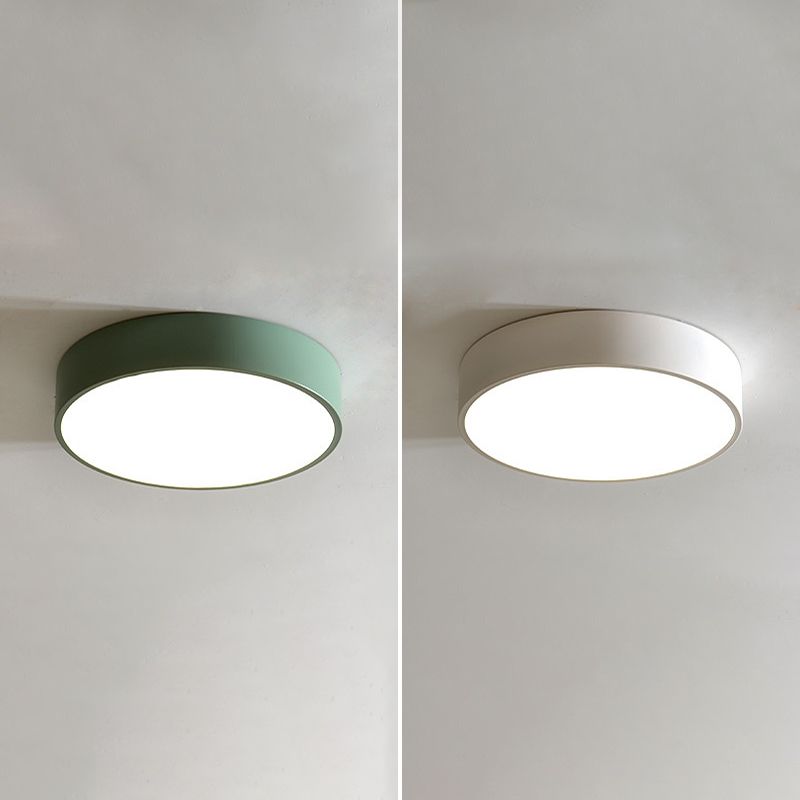 Macaron Round Flushmount Ceiling Light with Acrylic Guard for Living Room