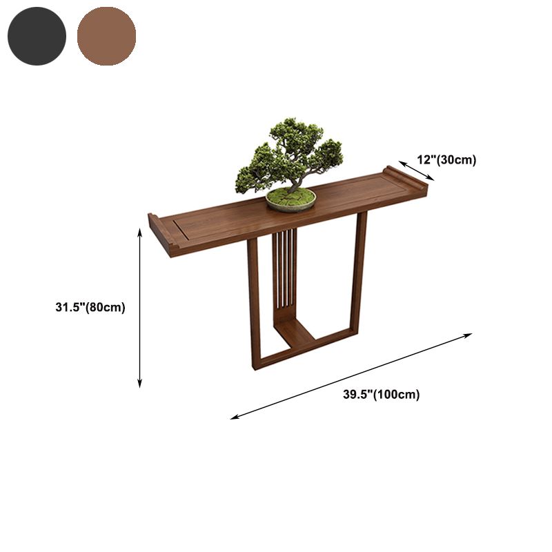11.8" W Oval Console Table Mid-Century Modern Solid Wood Console