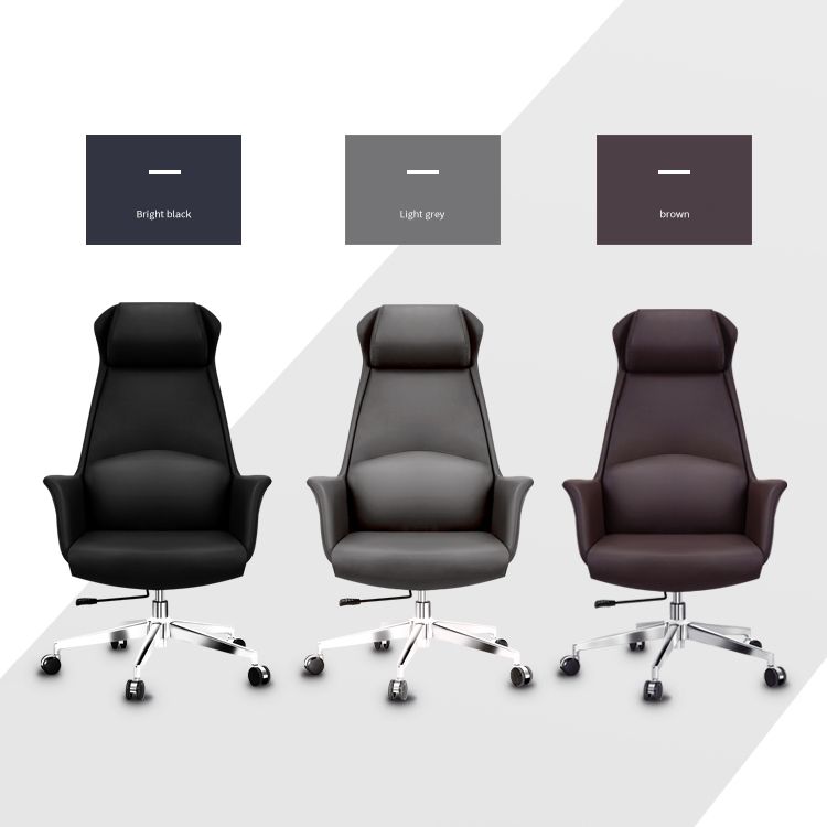 Faux Leather Executive Chair High Back Adjustable Swivel Office Chair