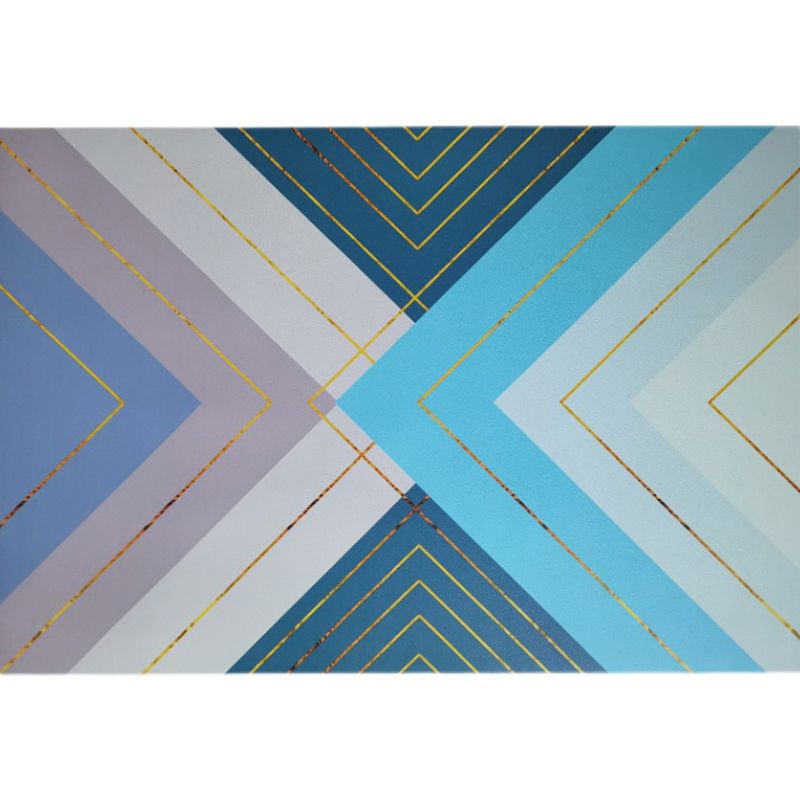 Navy Abstract Pattern Carpet PVC Modern Carpet Washable Carpet for Home Decor