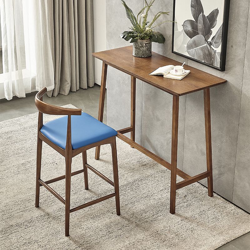 Modern Rectangle Ash Bar Table Set 1/2/3 Pieces Counter Table with Armless High Stools