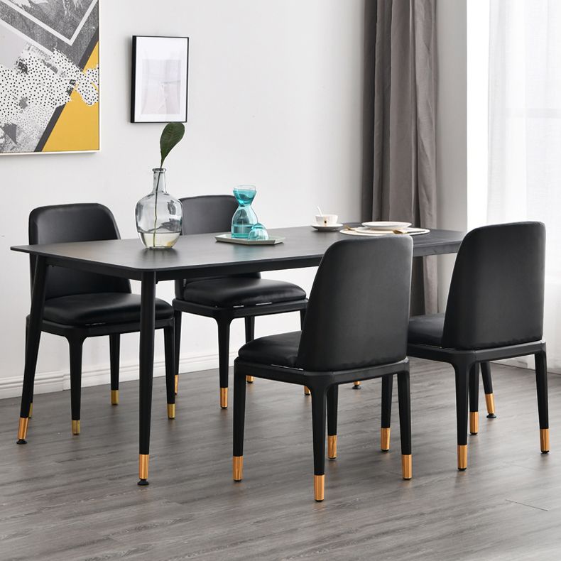 Glam Rectangle 1/4/5/7 Pieces Dinette Set Indoor Stone Top Dining Table Set