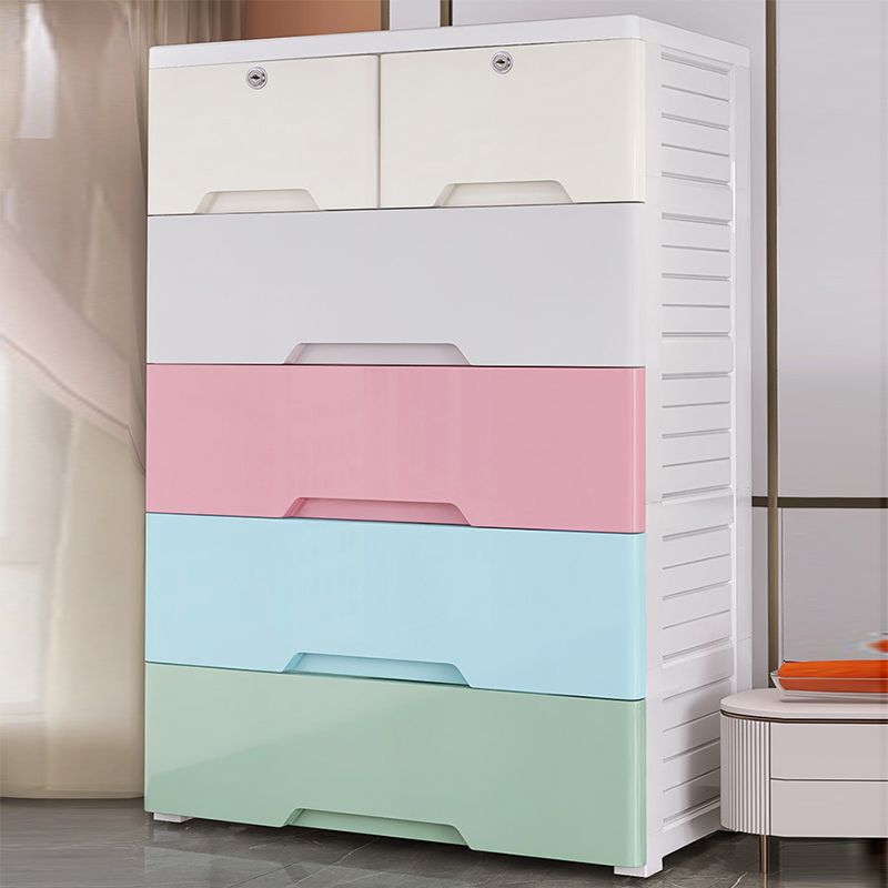 Modern Style Plastic Wardrobe Home Storage Wardrobe with Drawers