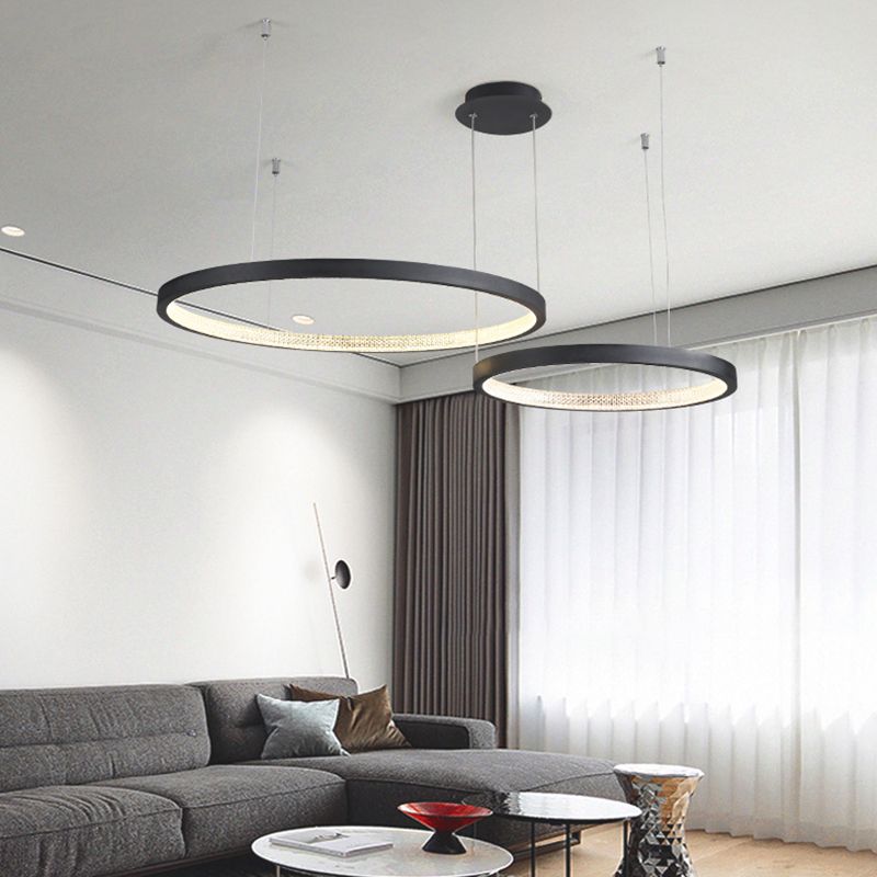 Runde Form hängende Lampenvorrichtung moderne Style -Anhängerlampe in Schwarz für Wohnzimmer