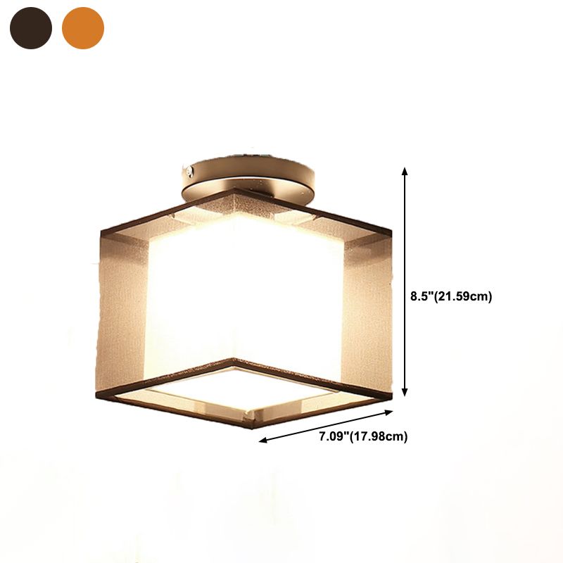 Fabric Geometric Shape Flush Mount Lights Modern 1 Light Flush Mount Light Fixture