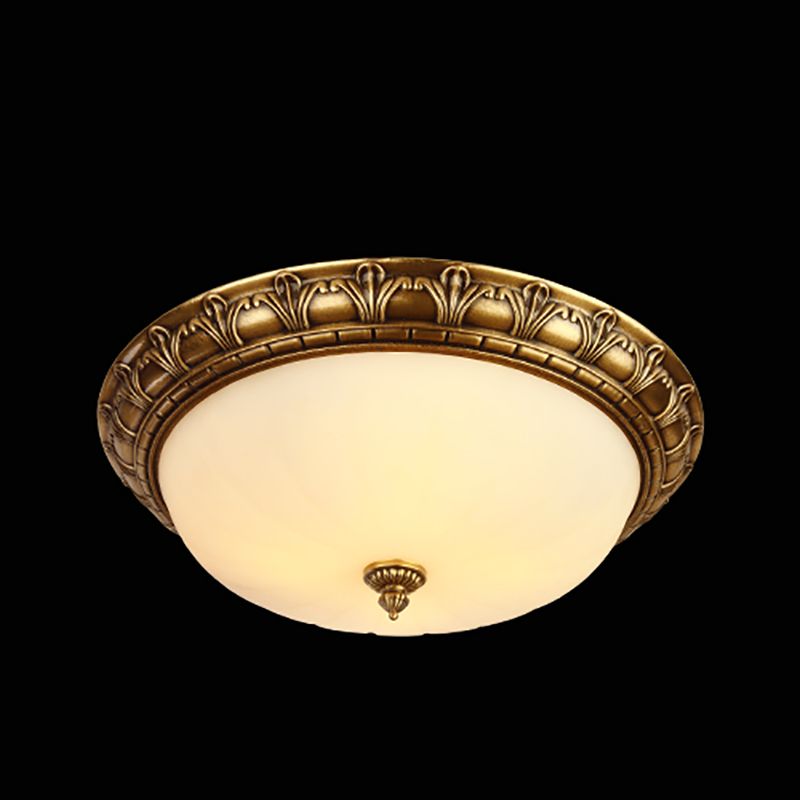 Retro inbouwlamp wit glazen kap plafondlamp voor woonkamer