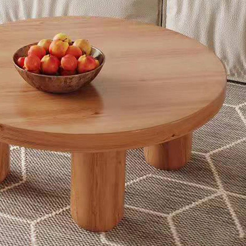 Dia 23.6"/27.6"/31.5" Wooden Cocktail Table, Scandinavian 4 Legs Round Coffee Table