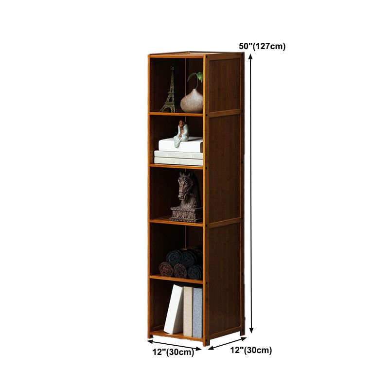 12" W Vertical Wooden Bookshelf Modern Closed Storage Bookcase