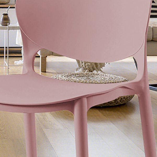 Contemporary Style Dining Chairs Armless Dining Chairs with Plastic Legs for Kitchen
