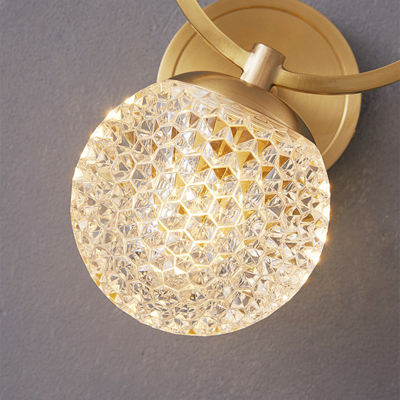 Modern Style Geometric Wall Mounted Lamps Glass 1 Light Wall Sconces in Gold