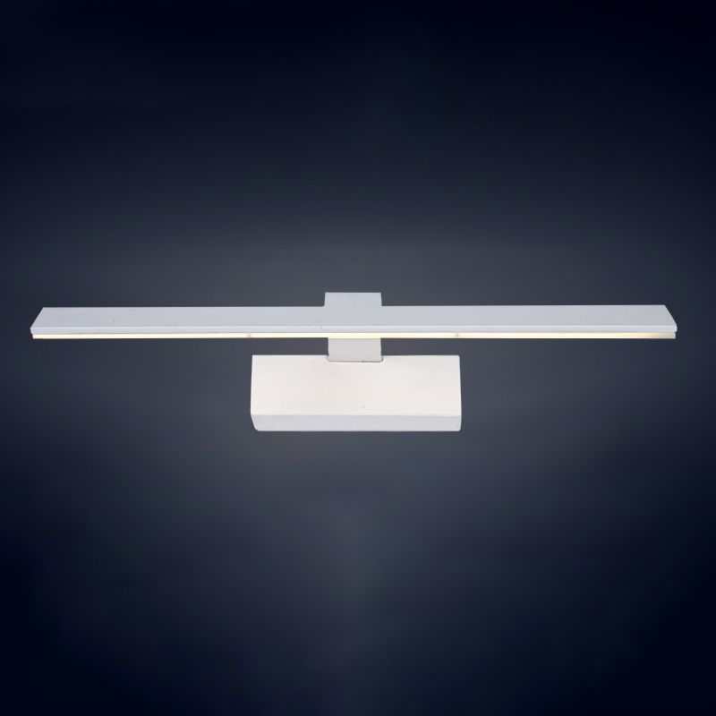 Linear Metal Wall Sconce Modern 1 Light Mirror Wall Mount Light Fixture in White