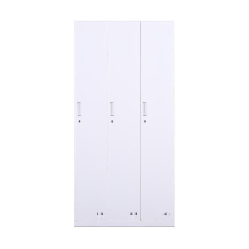 Modern Hinged Door Wardrobe with Garment Rod Metal Cabinet for Home