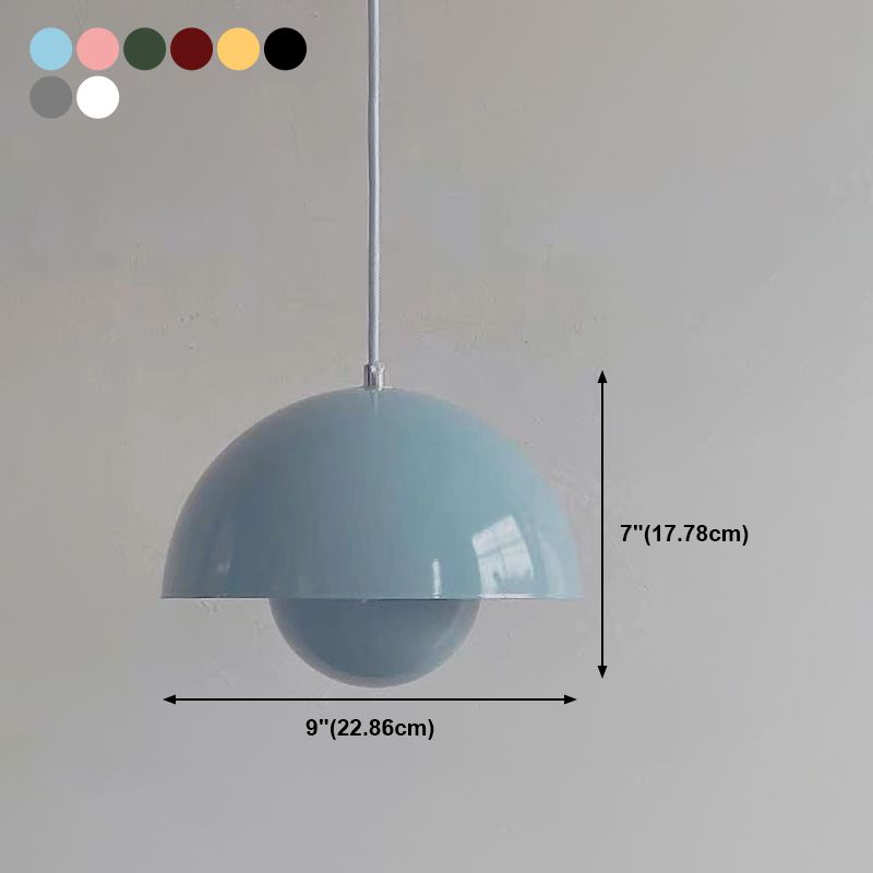 Colorful Dome Shape Pendant Light Nordic Metal Hanging Pendant for Living Room