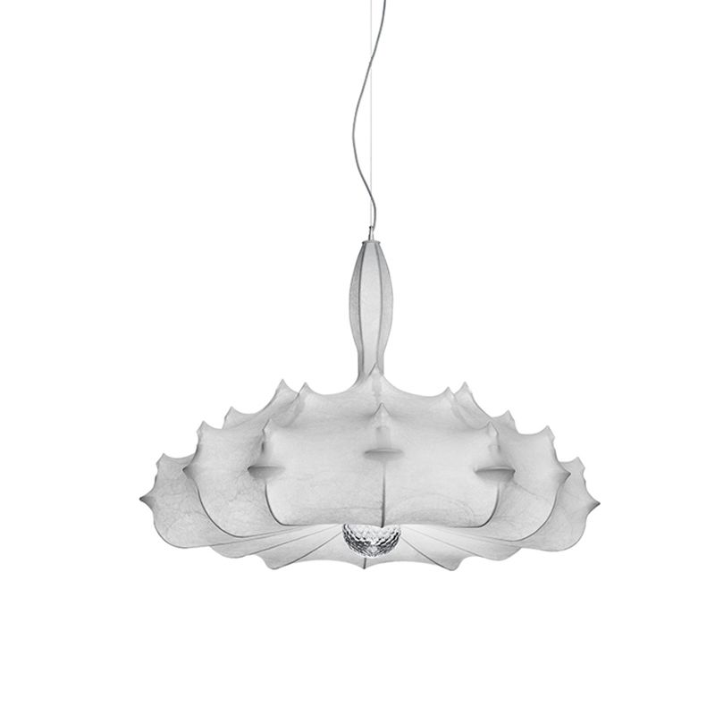 Unique Suspension Lighting Fixture White Fabric Modern Style 1-Light Pendant Light