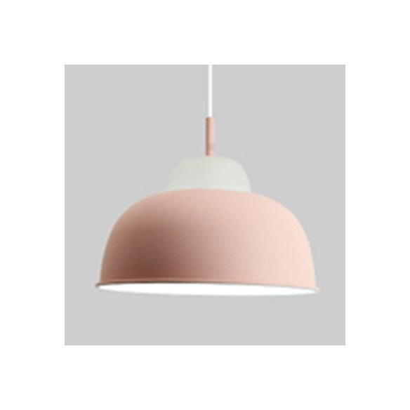 Lámpara colgante de Macaron Loft Bowl Bombilla de aluminio Luz de aluminio para sala de enfermería