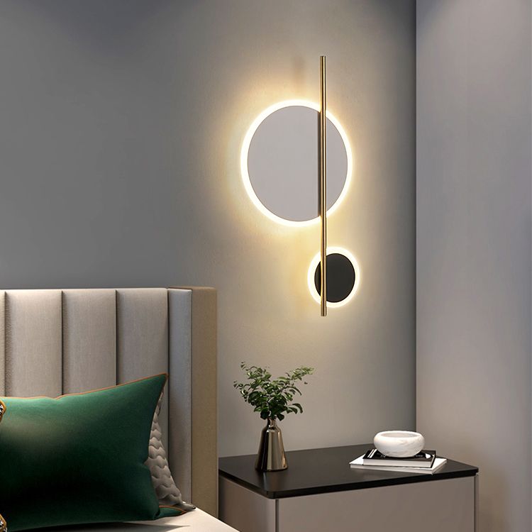 Round Shape Wall Lights Modern Style Metal 2-Light Wall Mount Lights