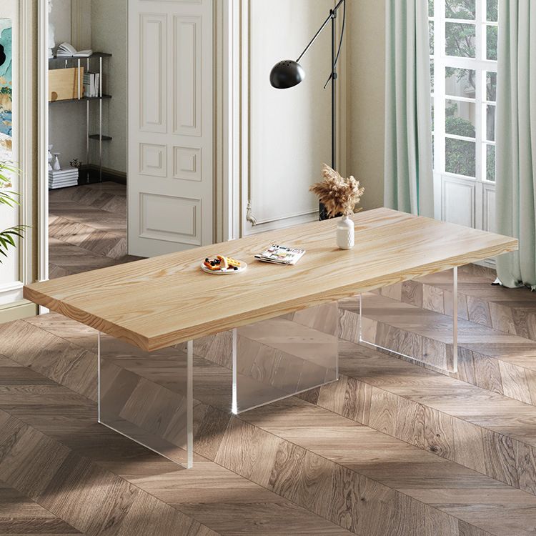 Pine Wood Dining Table Traditional Luxury Dining Table with 3 Legs