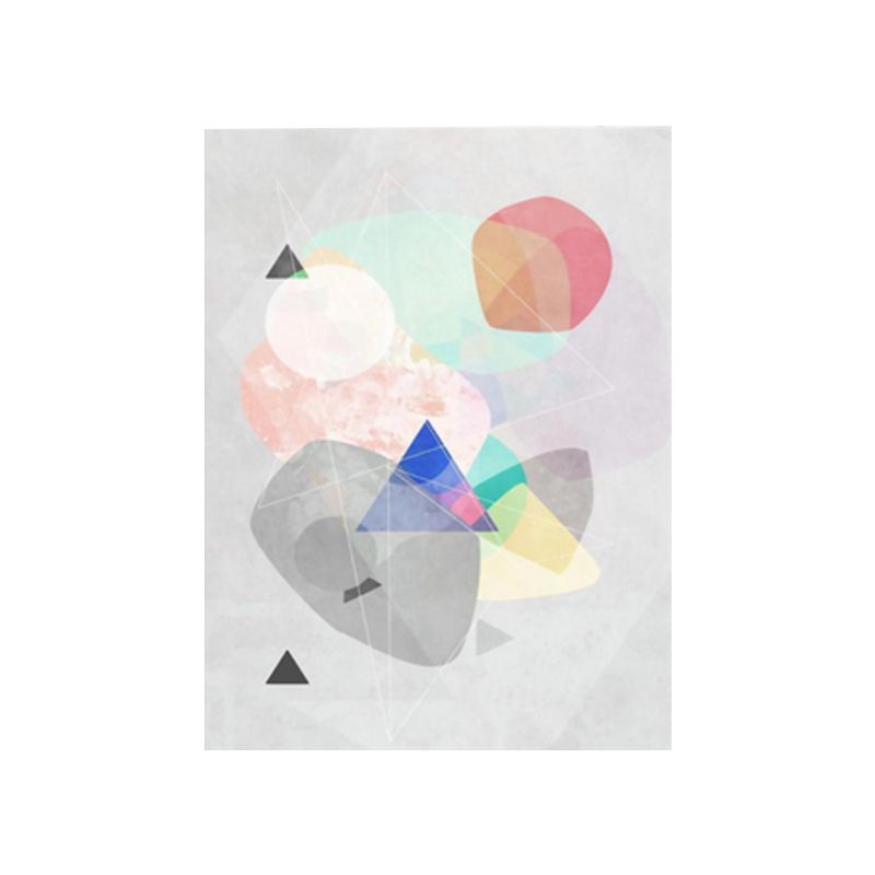 Lapped Graphic Pattern Art Print Textured Nordic Living Room Canvas in Gray and Pink