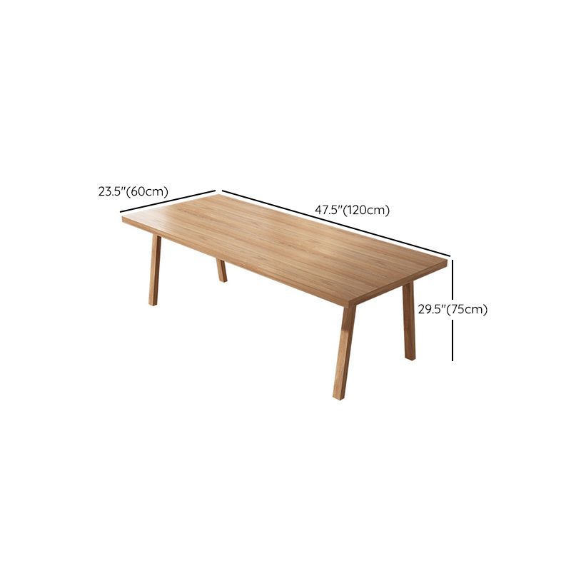 Pine Wood Top Dining Table Rectangle Solid Wood Table with 4 Legs