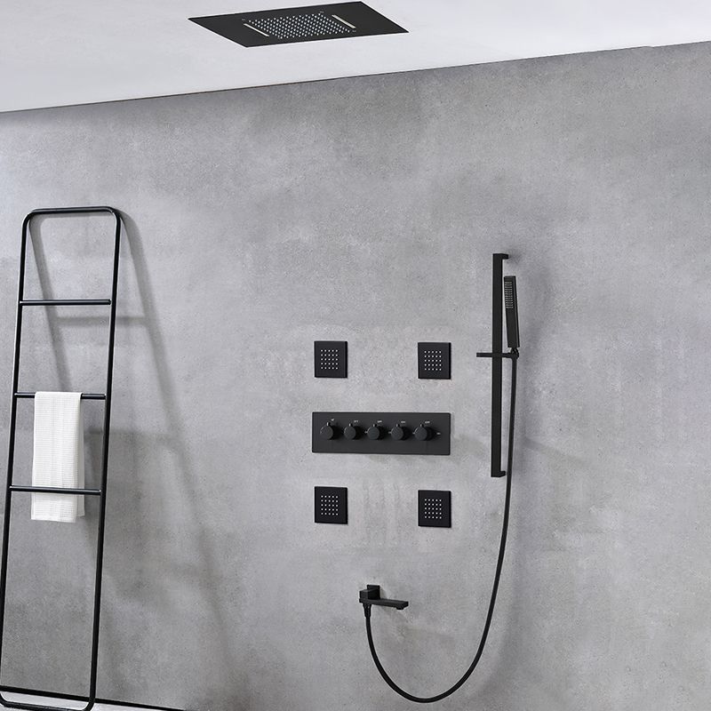 Ceiling Mounted Square Metal Shower Faucet Massage Shower System