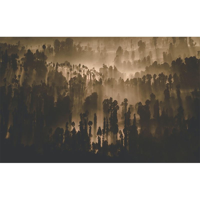 Papier peint mural forêt naturelle, décoration murale moderniste écologique en couleur douce