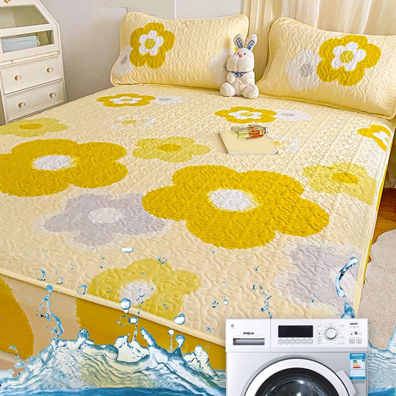 Floral Print Fitted Sheet Modern Cotton Super Soft Bed Sheet Set