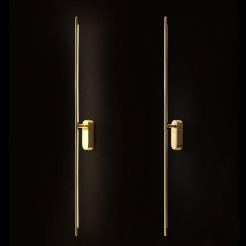 Linear LED Wall Light Sconces Modern Minimalist Style Copper Wall Lights