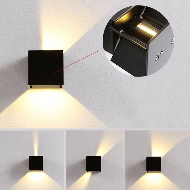 Geometrische Schattenwandbeleuchtung moderner einfacher einzigartiger Stil Metal 1 Licht Leuchte Licht in Schwarz