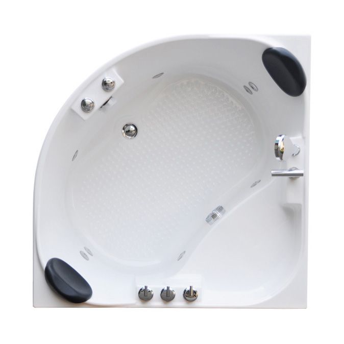 Bathroom Small Tub Modern Acrylic Corner Soaking Bathtub with Drain