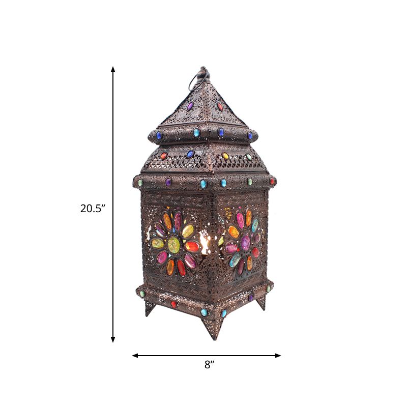 LANTERNE CHAMBRE NIGHT Table Lighting Bohemian Metal 1 Bulbe Bronze Nightstand