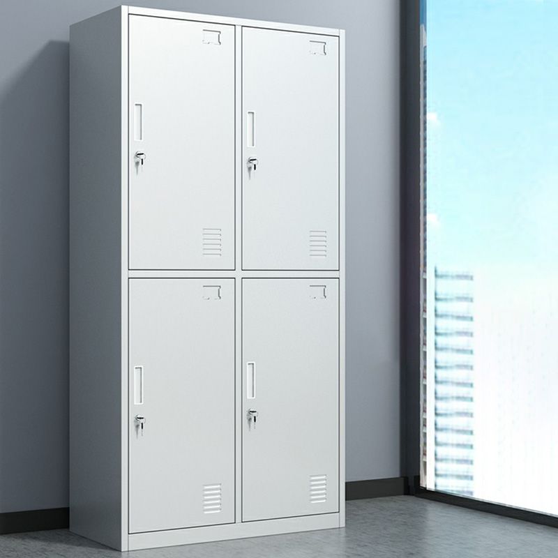 Metal Hinged Door Storage Cabinet Contemporary Gray Cabinet for Bathroom