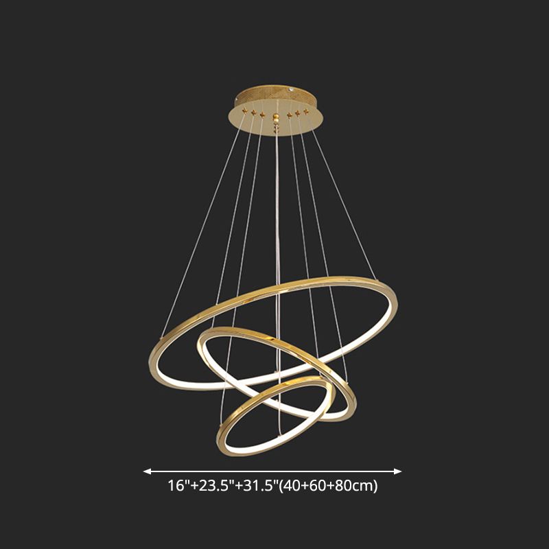 Contemporary Orbicular Chandelier Lamp Metallic Simplicity Hanging Lamp Kit for Living Room
