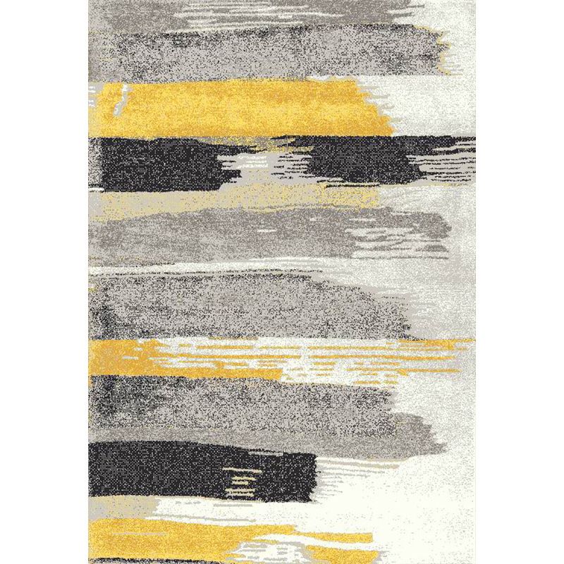 Minimalist Abstract Pattern Rug Multi Colored Polyester Carpet Washable Pet Friendly Anti-Slip Rug for Drawing Room