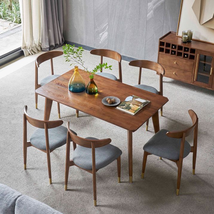 Solid Wood Traditional Luxury Rectangle Indoor Table Ash Wood Table with 4 Legs