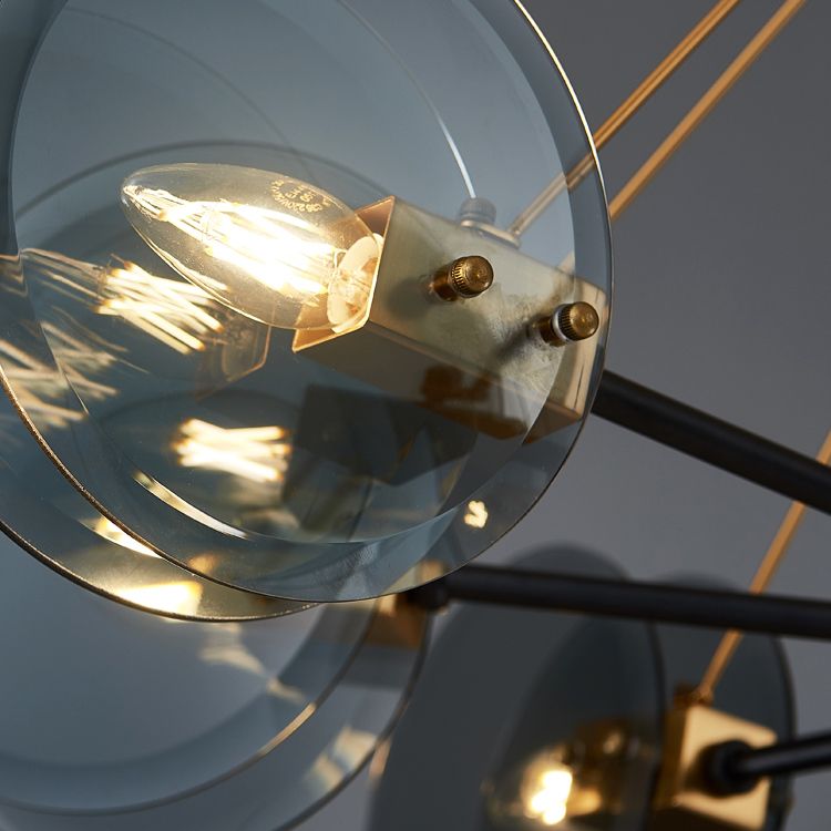 Contemporary Ceiling Hung Fixture Circle Glass Down Lighting Pendant for Living Room