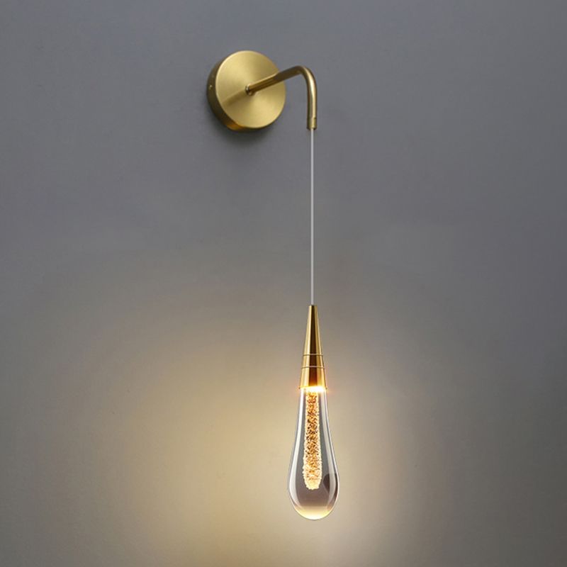 Luz de pared de lágrima de estilo minimalista de estilo de pared con sombra de cristal